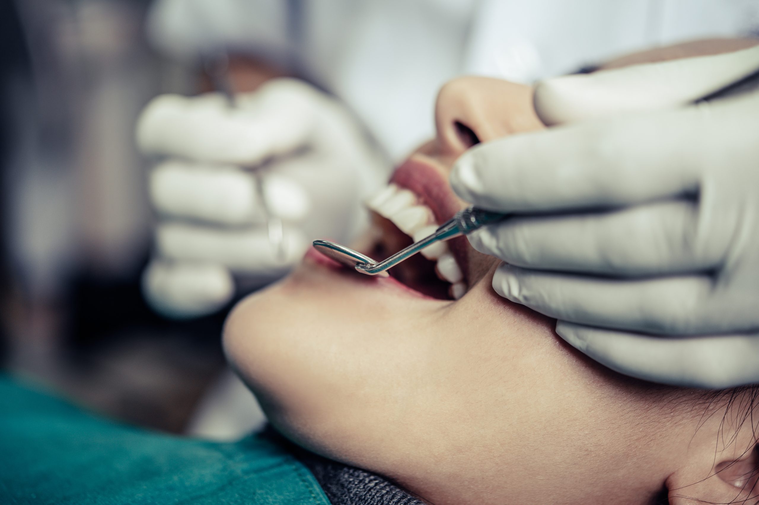 dentists treat patients teeth scaled